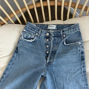 AGOLDE Ren High Rise Straight Jeans Size 23 Light Wash Button Fly